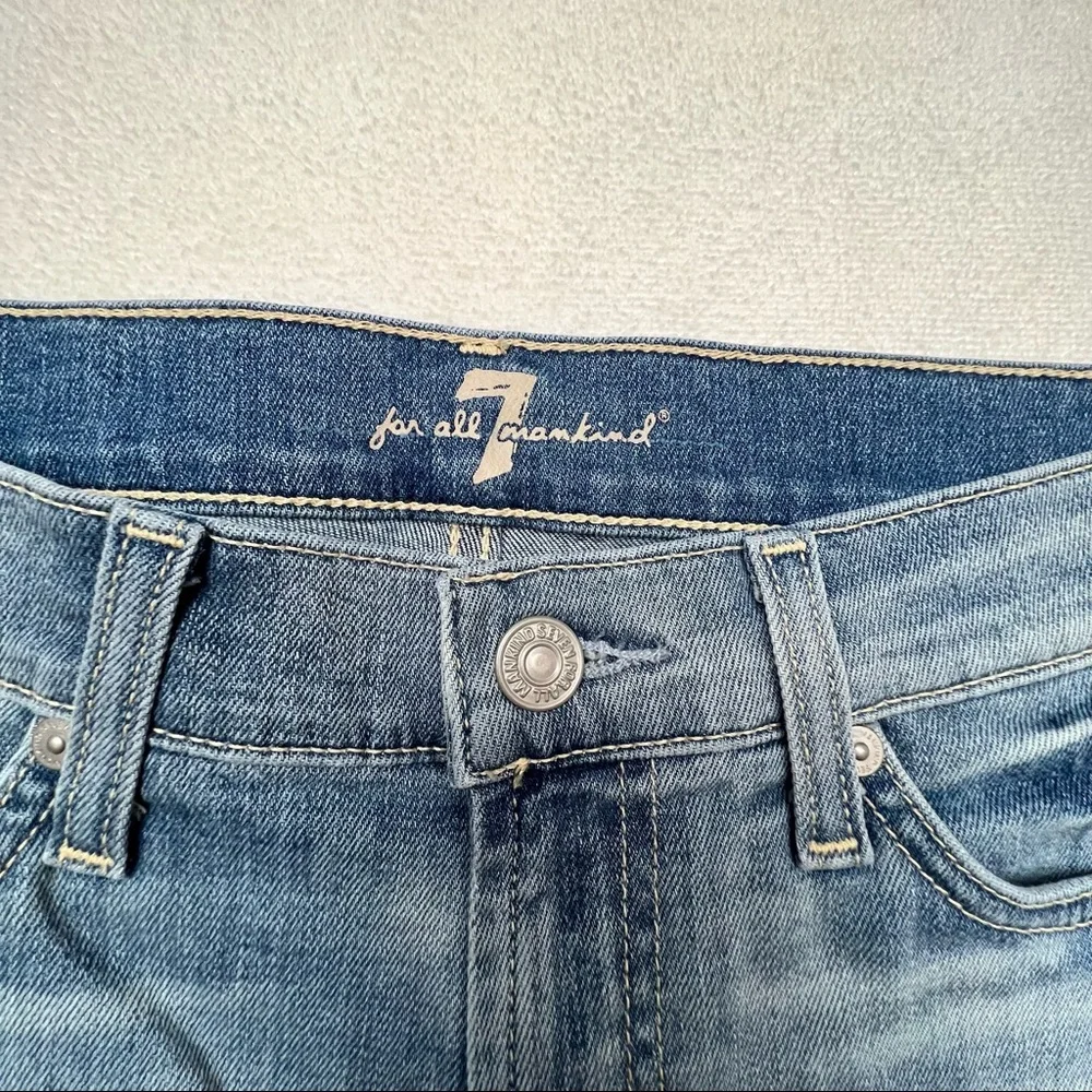 7 For All Mankind Rolled Cuff Denim Shorts Size 25 - Picture 3 of 8